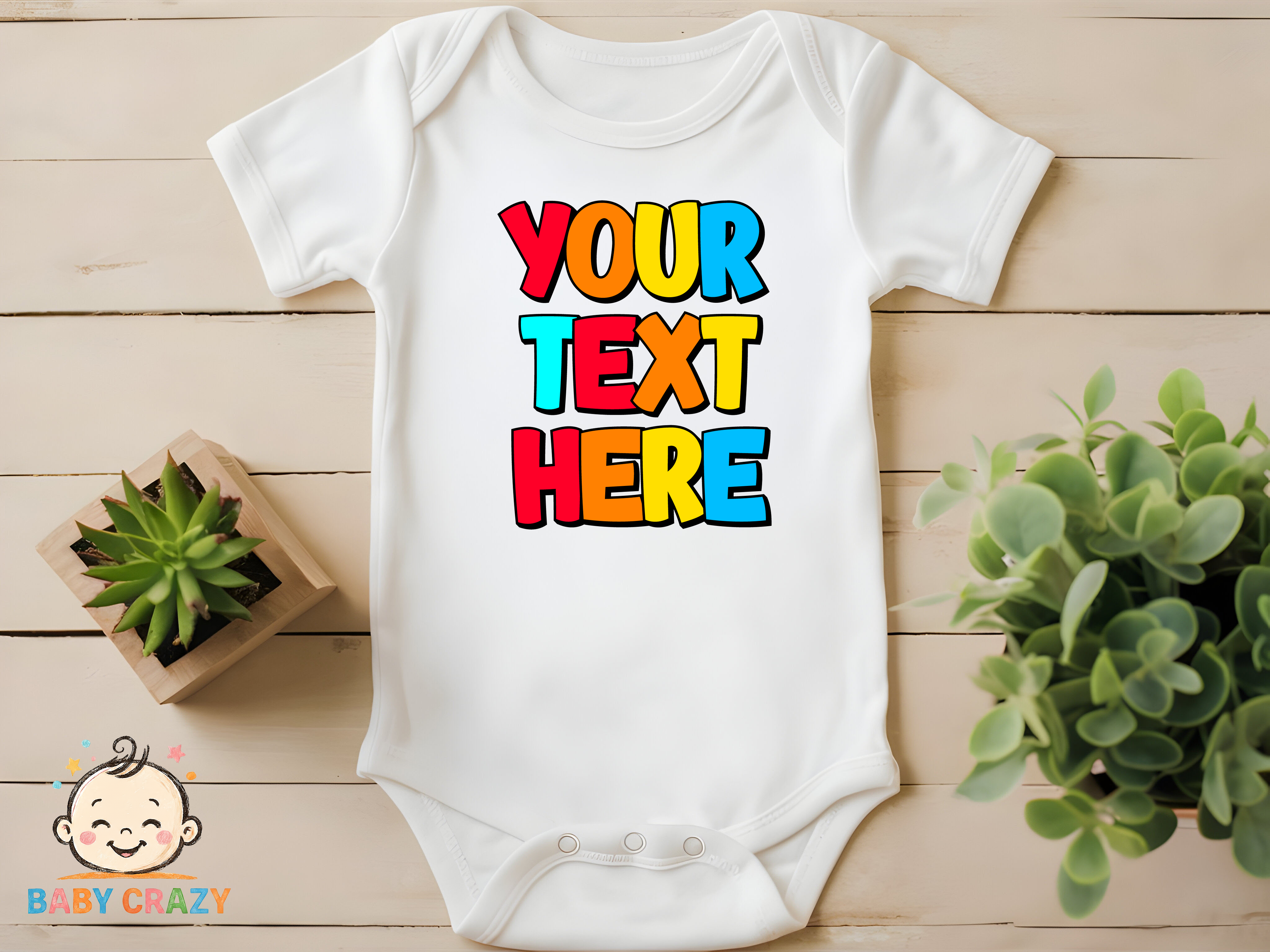 Custom Text Personalised Baby Bodysuit