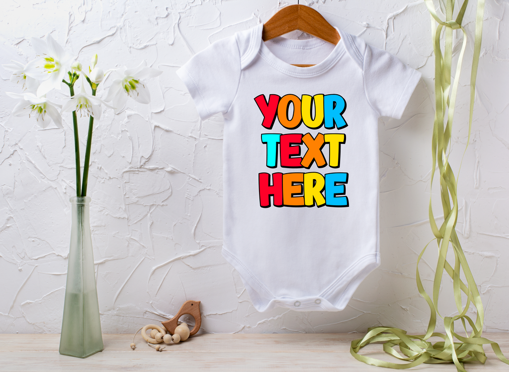Custom Text Personalised Baby Bodysuit